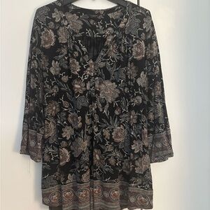 Floral Black and Brown Women's Top